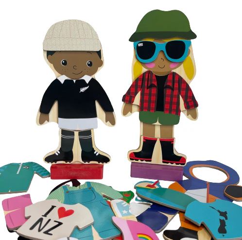 Tane and Ruby Wooden Magnetic Dress Up Set