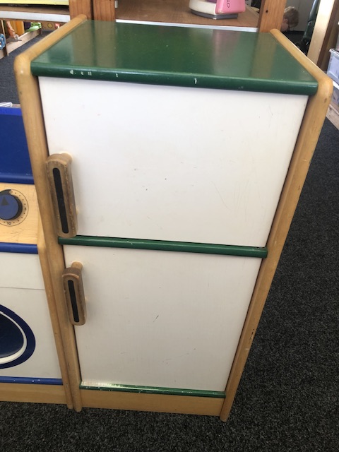 Wooden play fridge